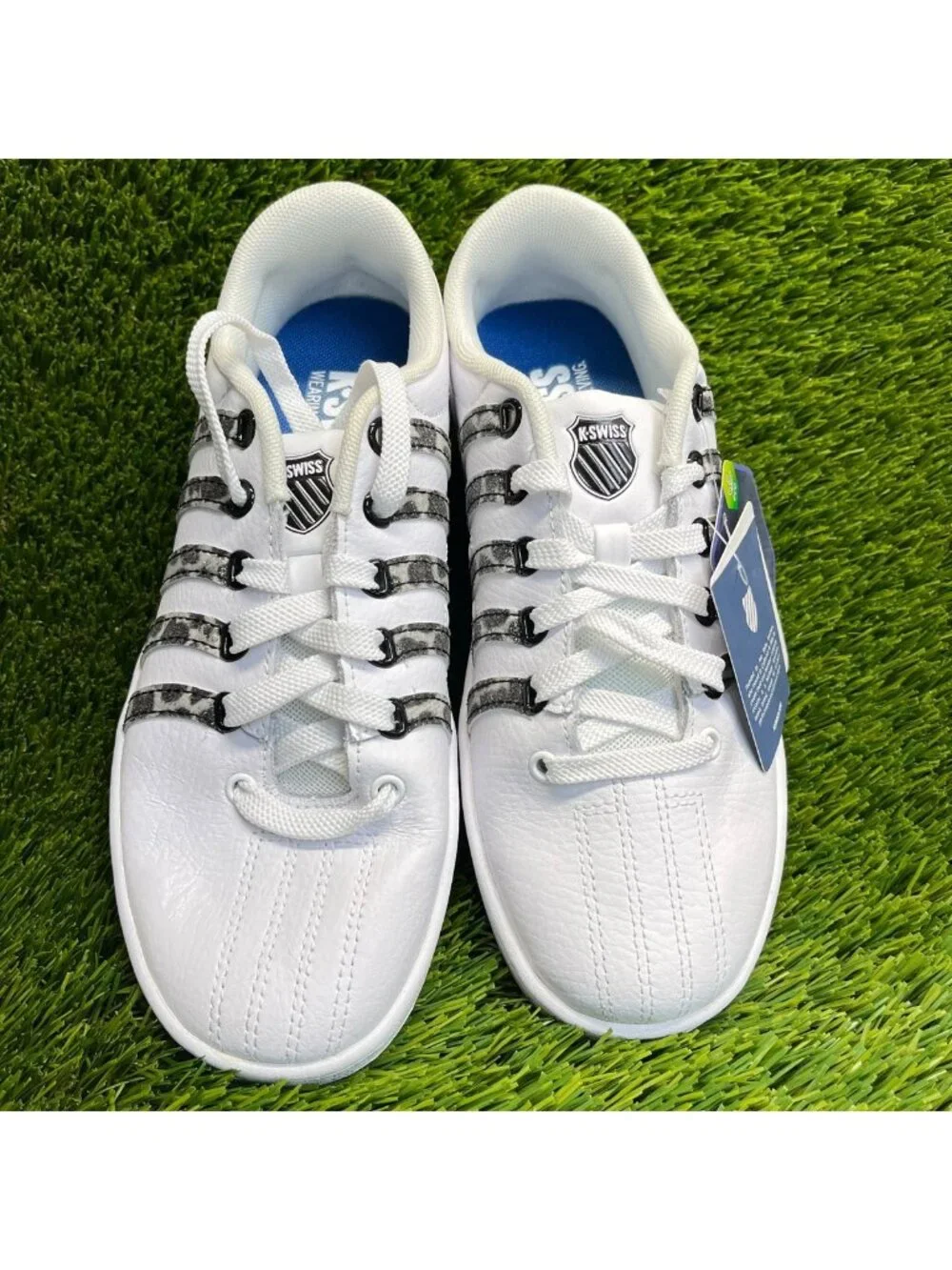 K-Swiss Court Pro II Leopard Womens Size 6.5 White Black Athletic Shoes Sneakers